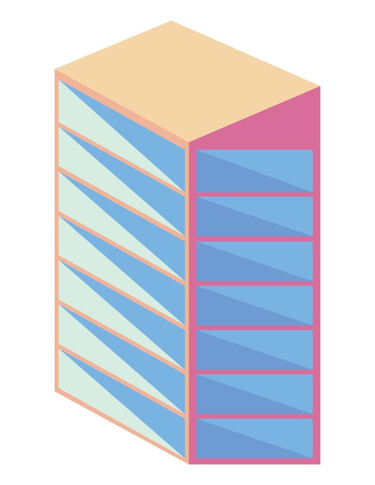 flat building facade vector