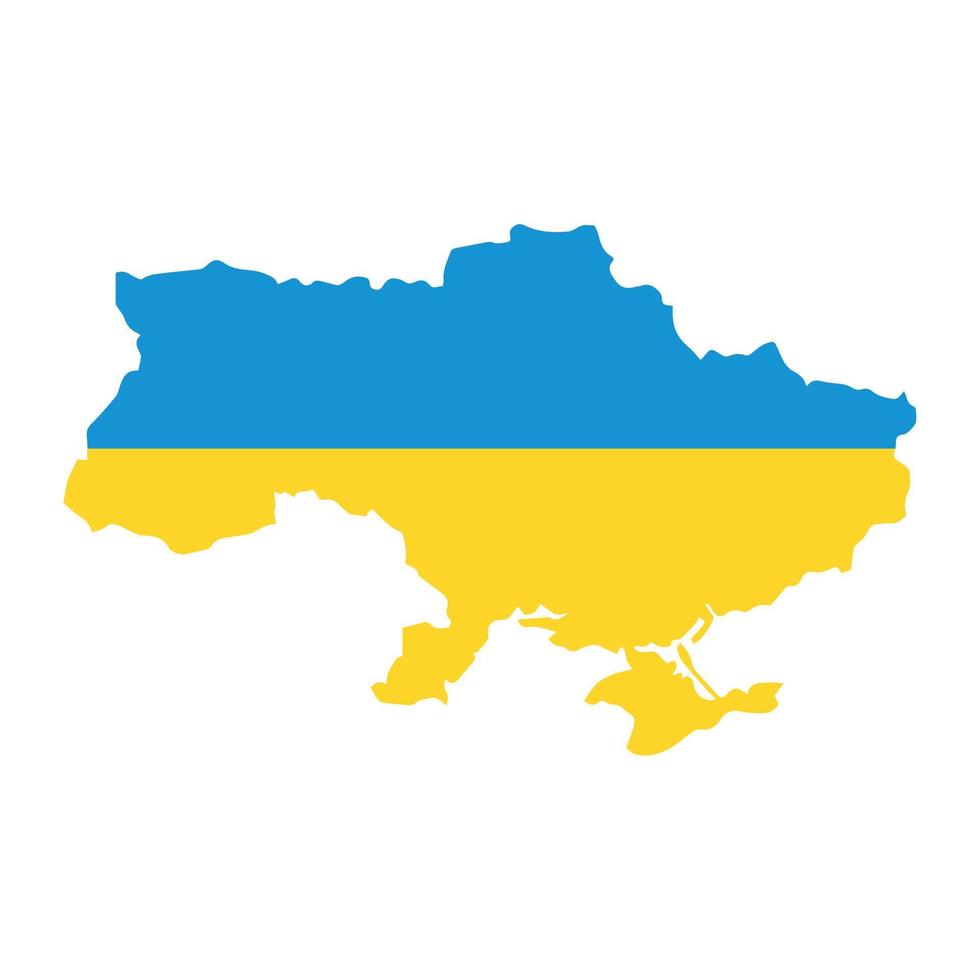 Ukraine map and flag vector