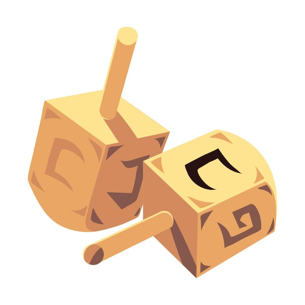 hanukkah traditional dreidels vector