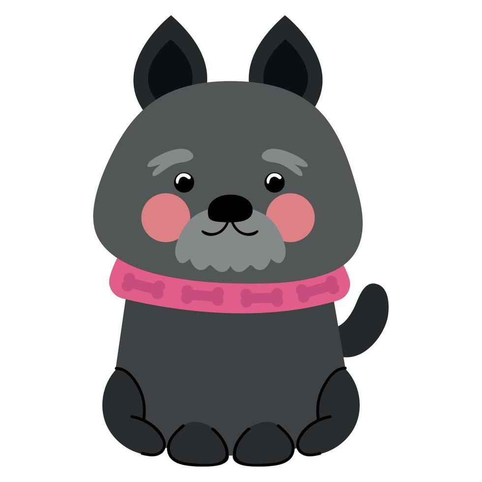 cute puppy with collar vector