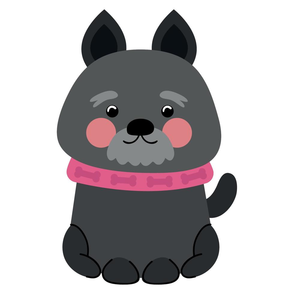 lindo cachorro con collar vector