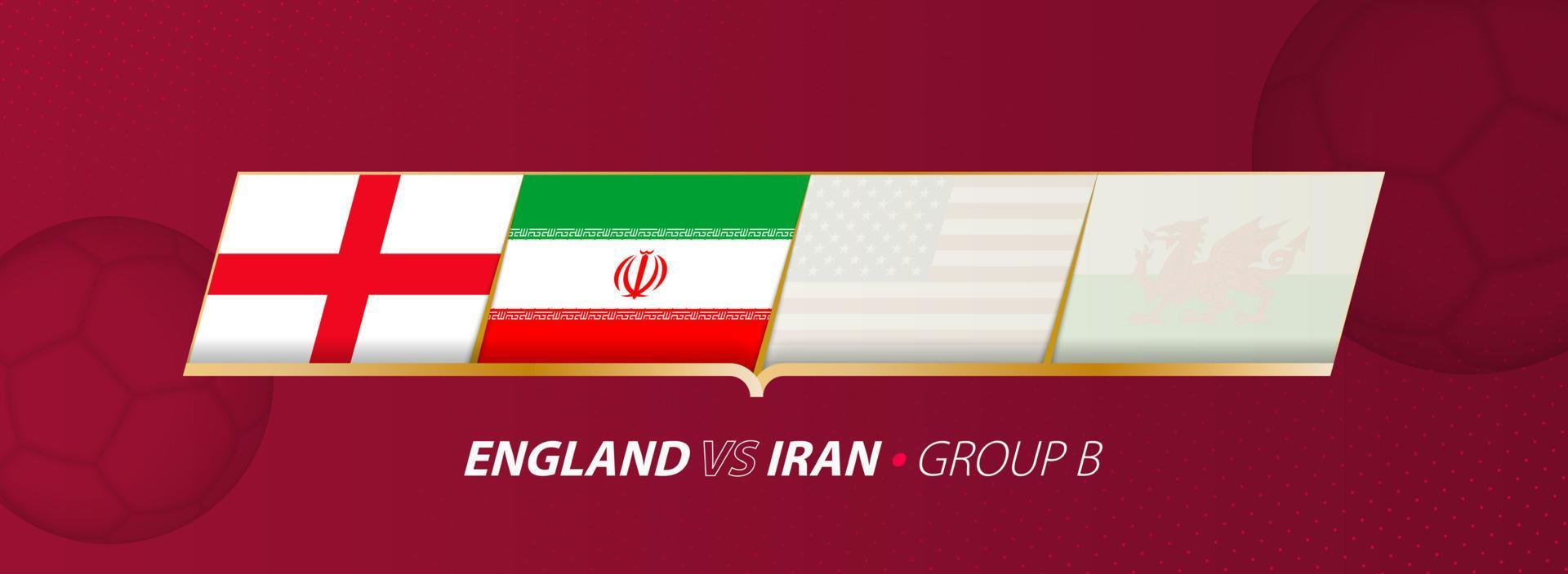 England - Iran football match illustration in group A. vector