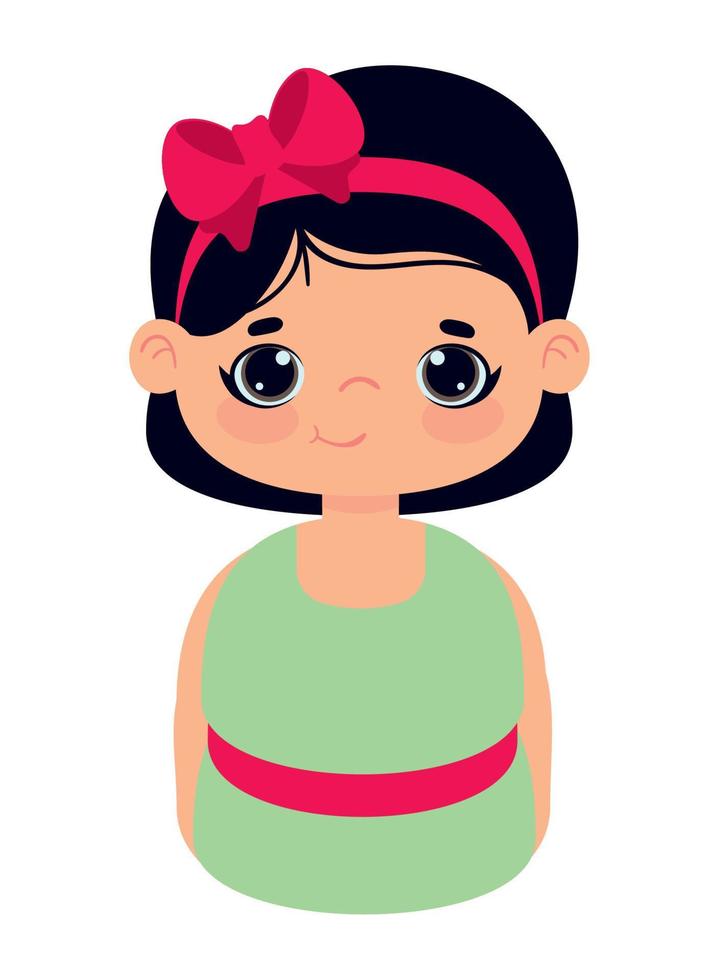 cute girl with short hair vector