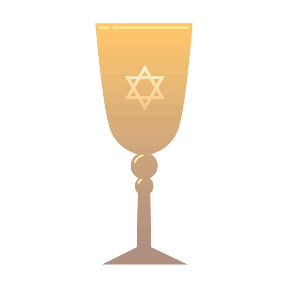 gold cup for hanukkah vector