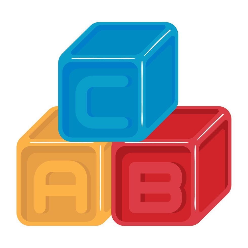 alphabet blocks toy icon vector