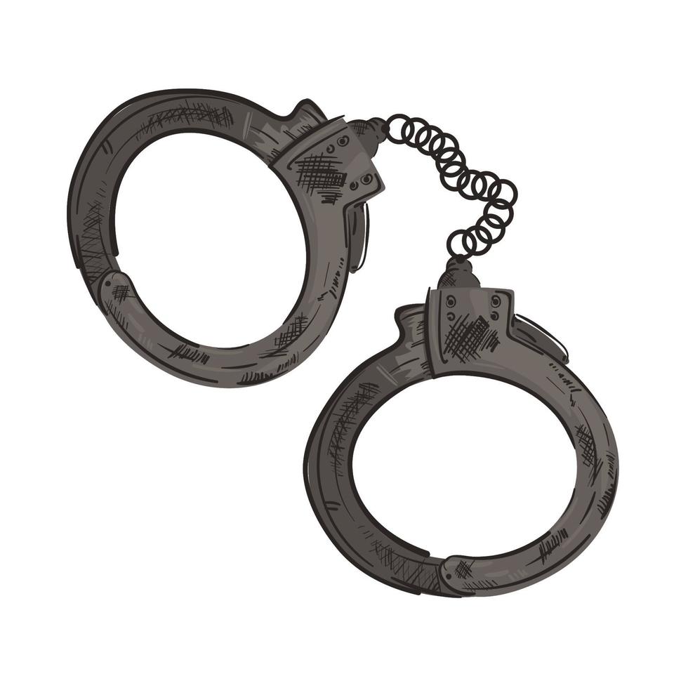 law and justice handcuffs vector