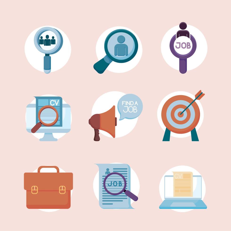 icons set, job search vector