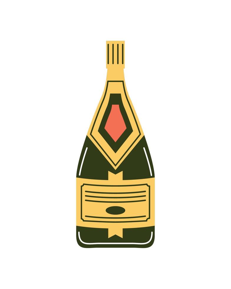 champagne bottle beverage vector