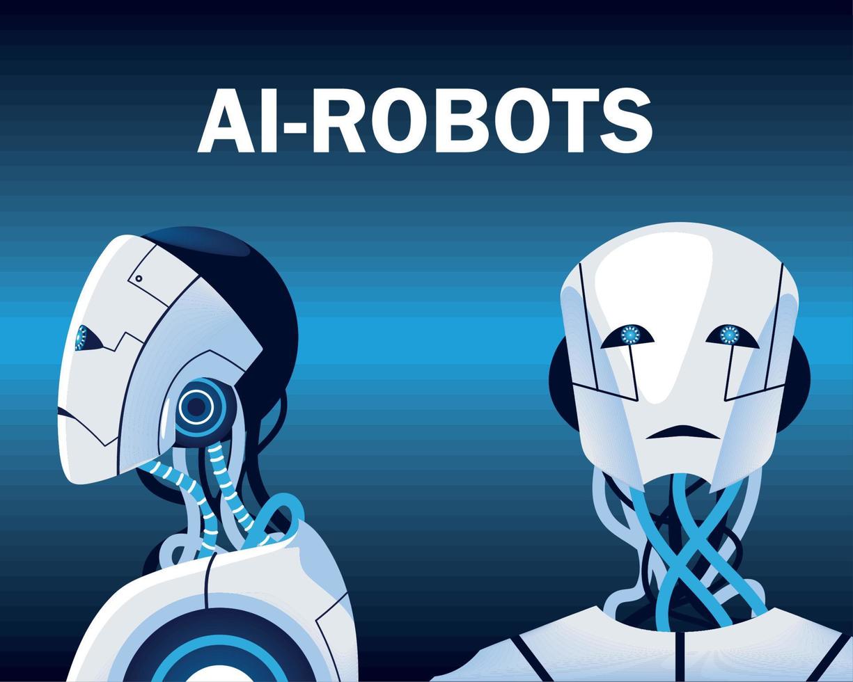 artificial intelligence robots vector