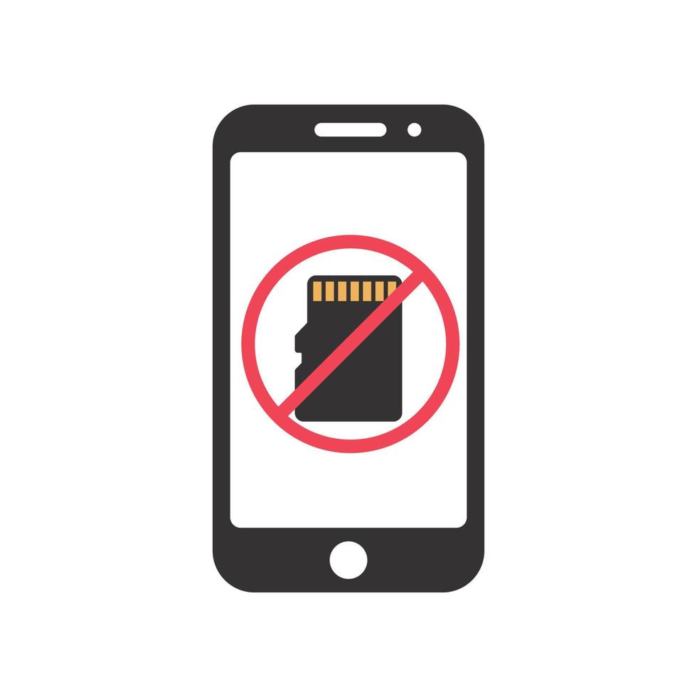 Smartphone sd card error icon vector