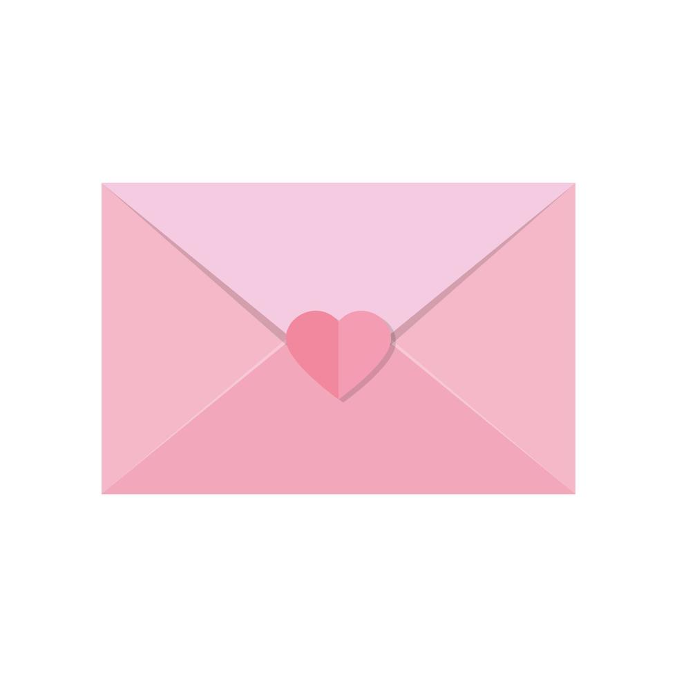 Love letter in pink envelope vector
