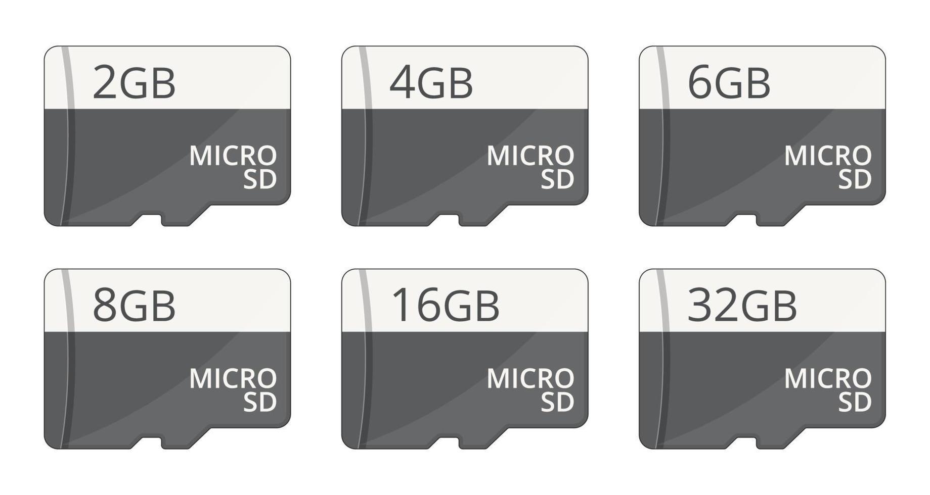 micro sd vector, set of micro sd. vector