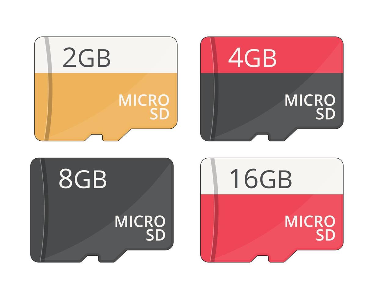 micro sd vector, set of micro sd. vector