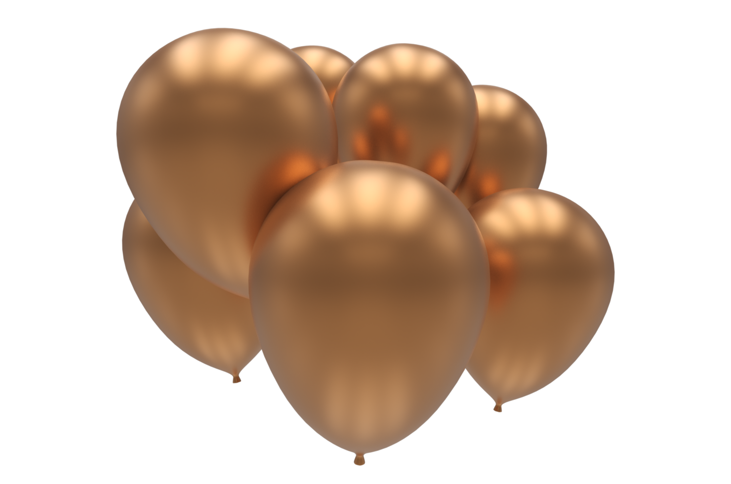 Balloons 3d render illustration for celebration or birthday party png