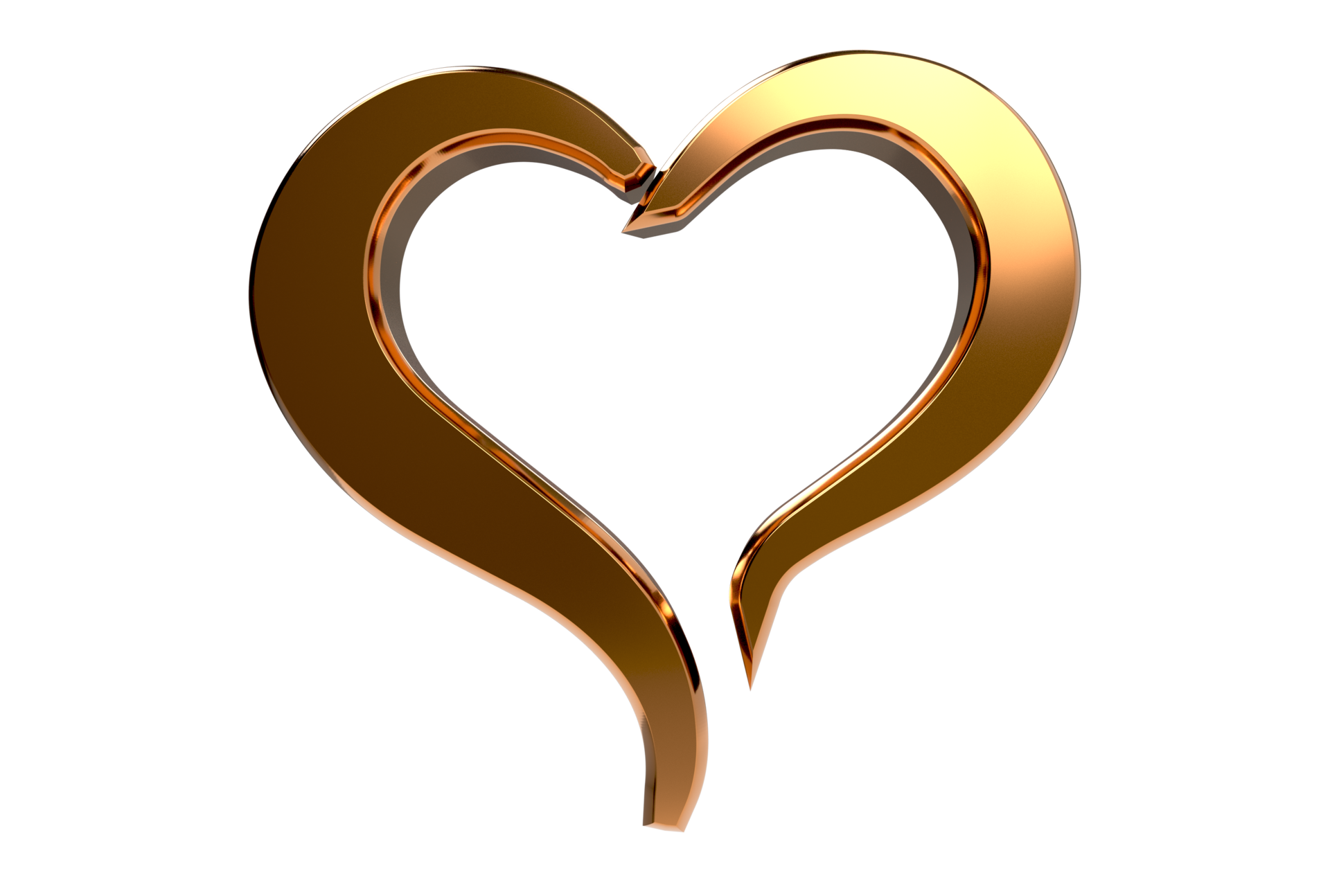 Realistic Golden Heart Isolated Transparent PNG Valentines Day realistic-golden-heart-isolated-transparent-png-valentines-day