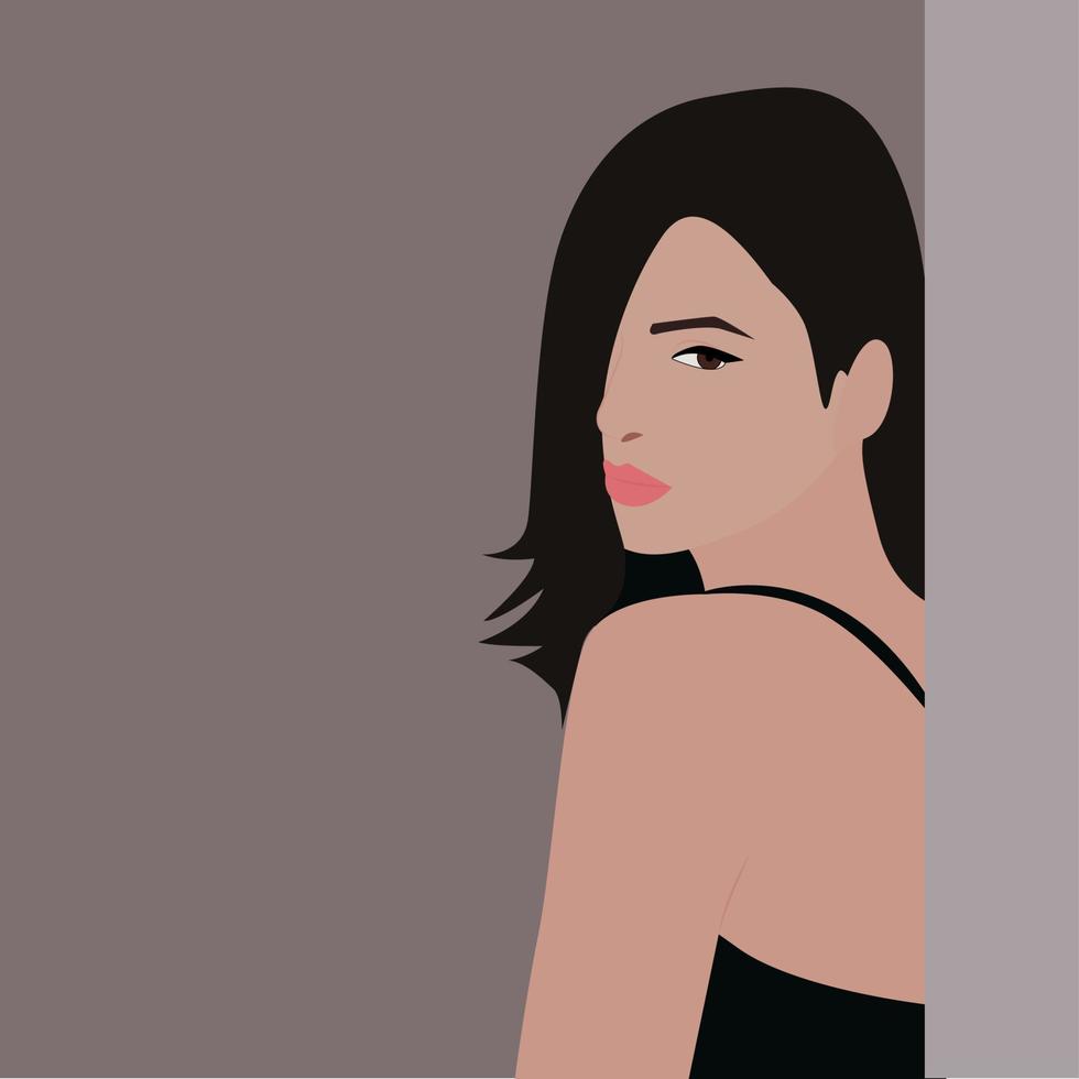 Girl on the wall, illustration, vector on white background.