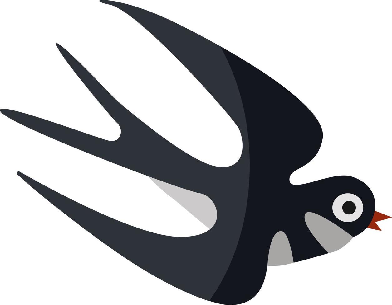 Flying swallow, illustration, vector on white background.