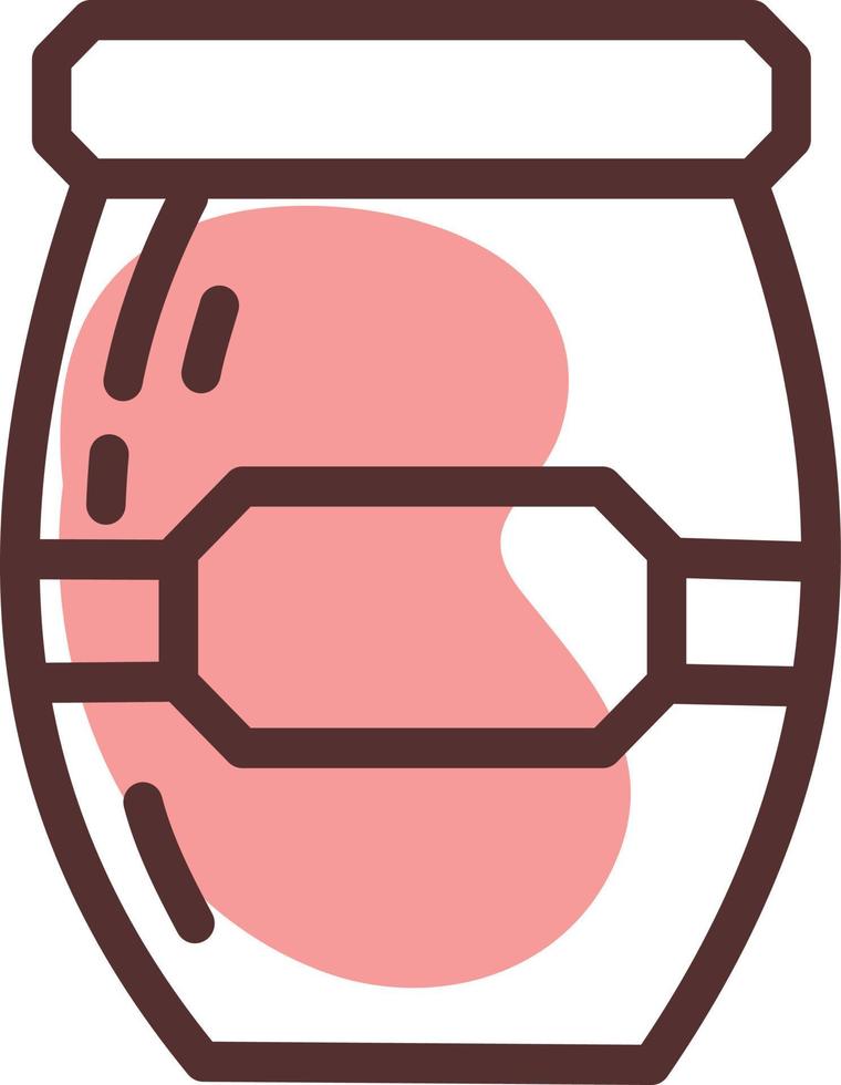 Wild plum jam jar, illustration, vector on a white background.