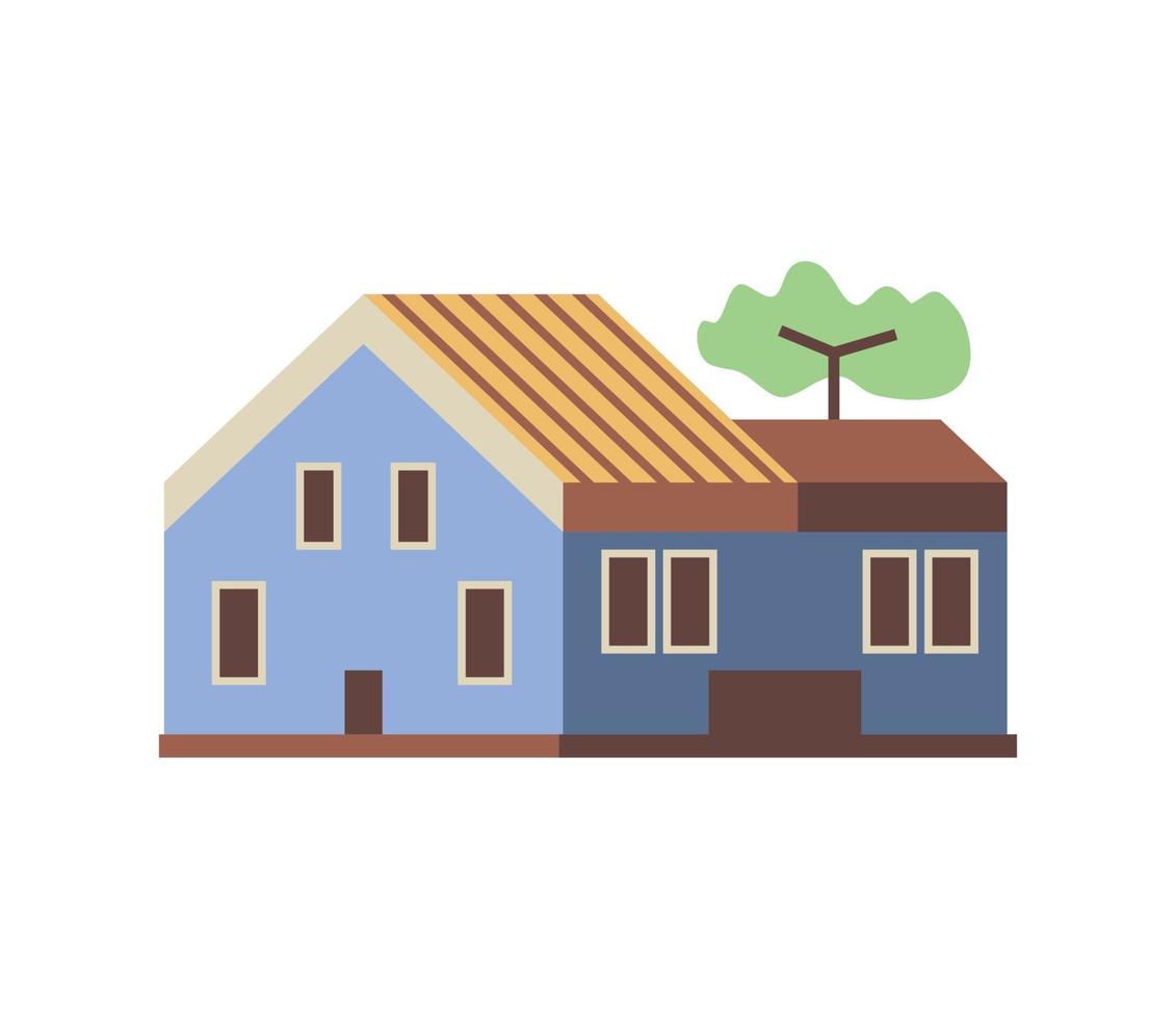 casa con arbol vector