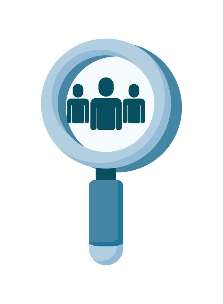 job search, magnifier and people vector