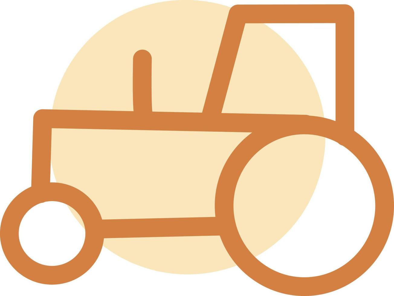 tractor naranja, ilustración, vector, sobre fondo blanco. vector