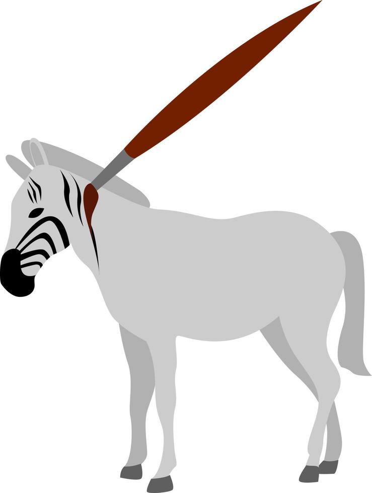Drawing a Zebra, illustration, vector on white background