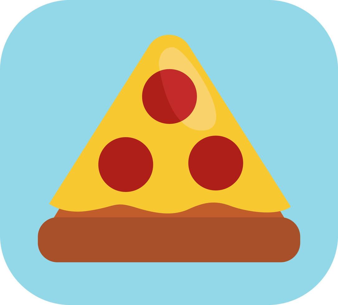 Slice of pizza, illustration, vector on a white background.