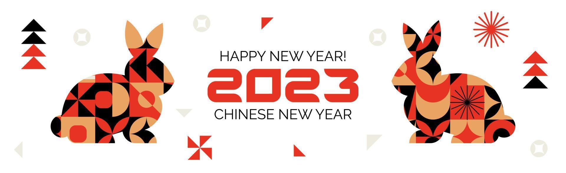 Banner with Chinese New Year 2023. The year of the rabbit. Asian zodiac. Poster for the website vector