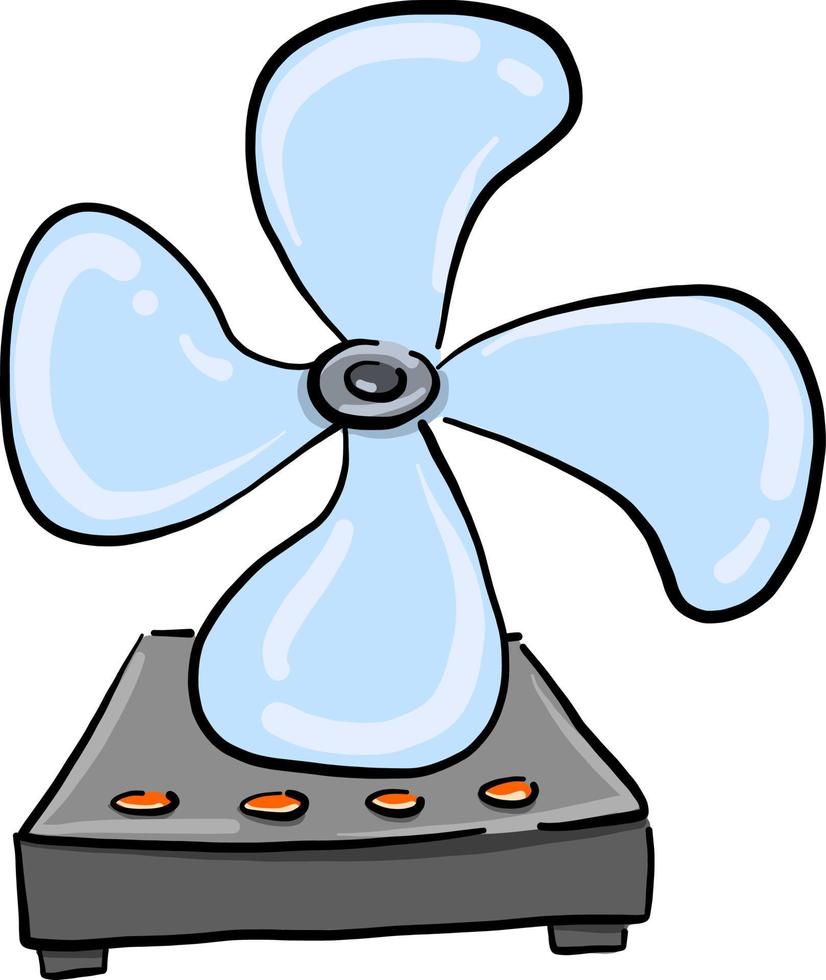 pequeño ventilador, ilustración, vector sobre fondo blanco