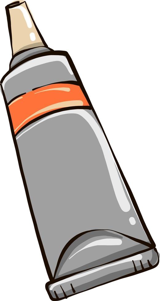 Grey tube of paint ,illustration,vector on white background vector