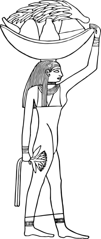 Woman's Egyptian Costume, vintage illustration. vector