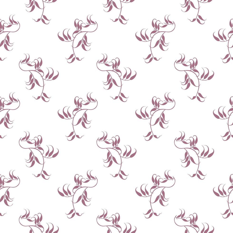 Violet plant ,seamless pattern on white background. vector