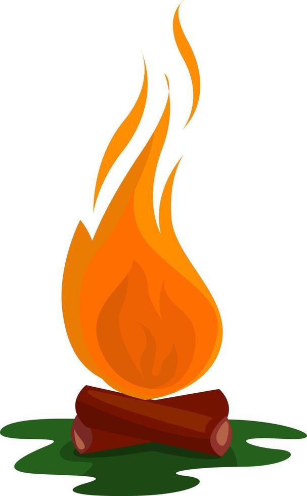 Bonfire , illustration, vector on white background