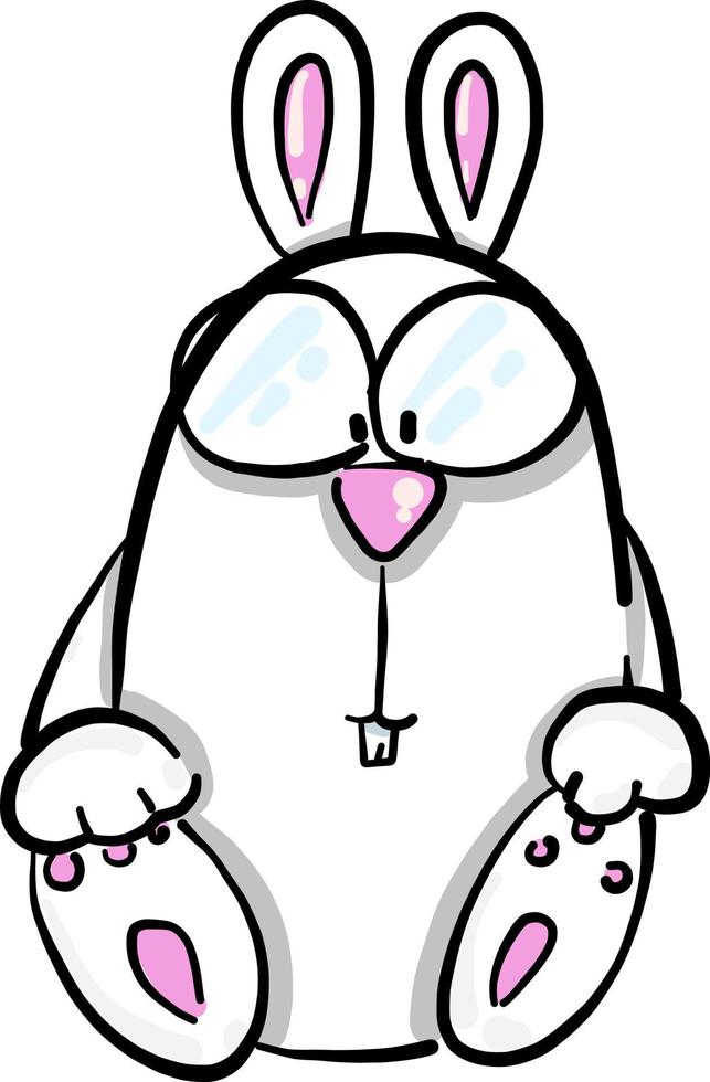 White rabbit, illustration, vector on white background