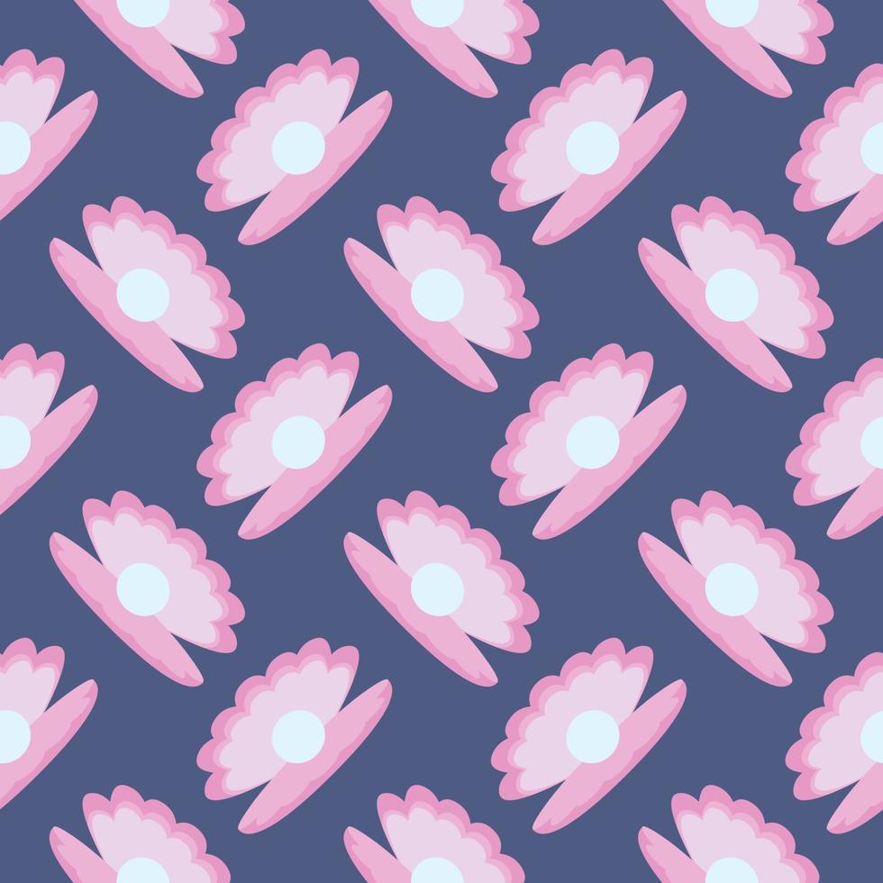 White pearl,seamless pattern on purple background. vector