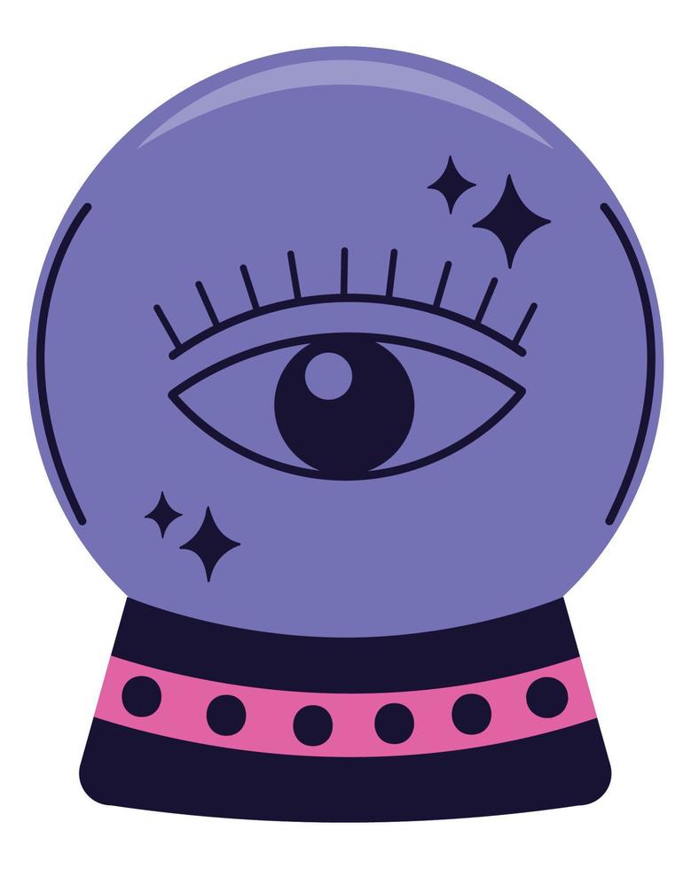 crystal ball with eye esoteric vector