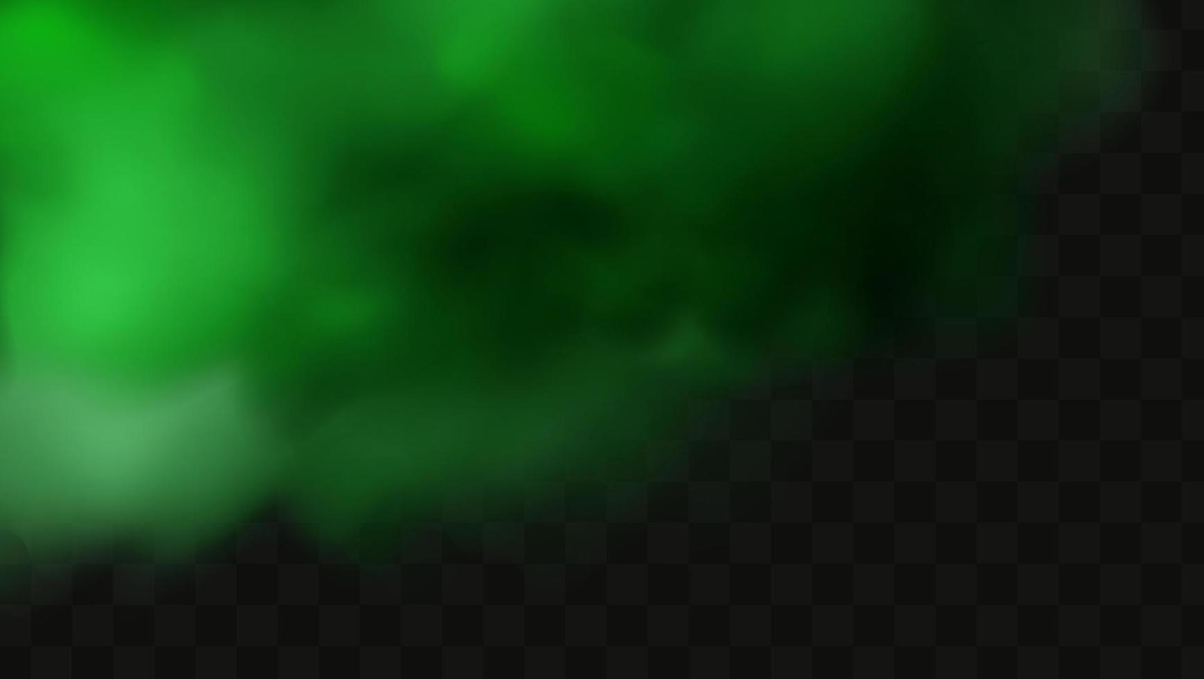 Green stink bad smell, smoke or poison gases,chemical toxic vapour.Vector realistic set of stench breath or sweat odor isolated on transparent checkered background. vector