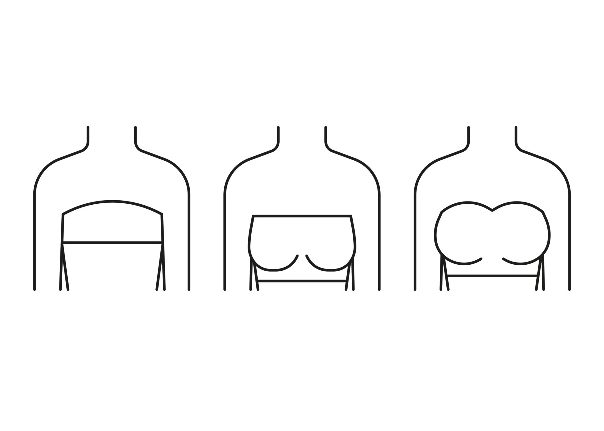 Different Shapes Of Breast, Women Breast, Vector Illustration