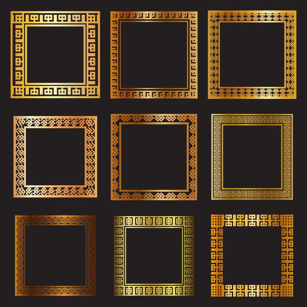 luxury gold border collection. vector collection
