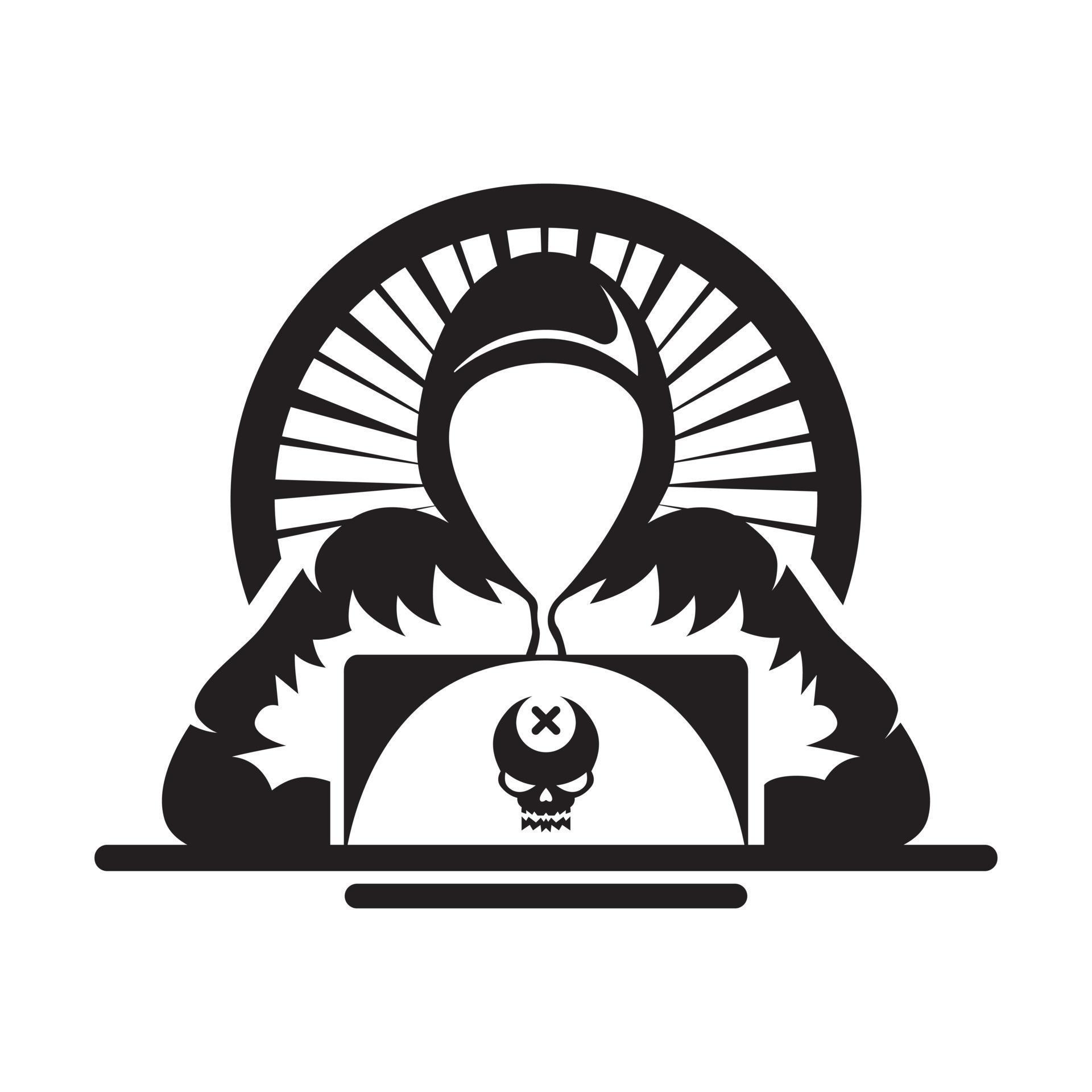 Hacker Logo. Hacker with laptop criminal security internet 13828739 ...