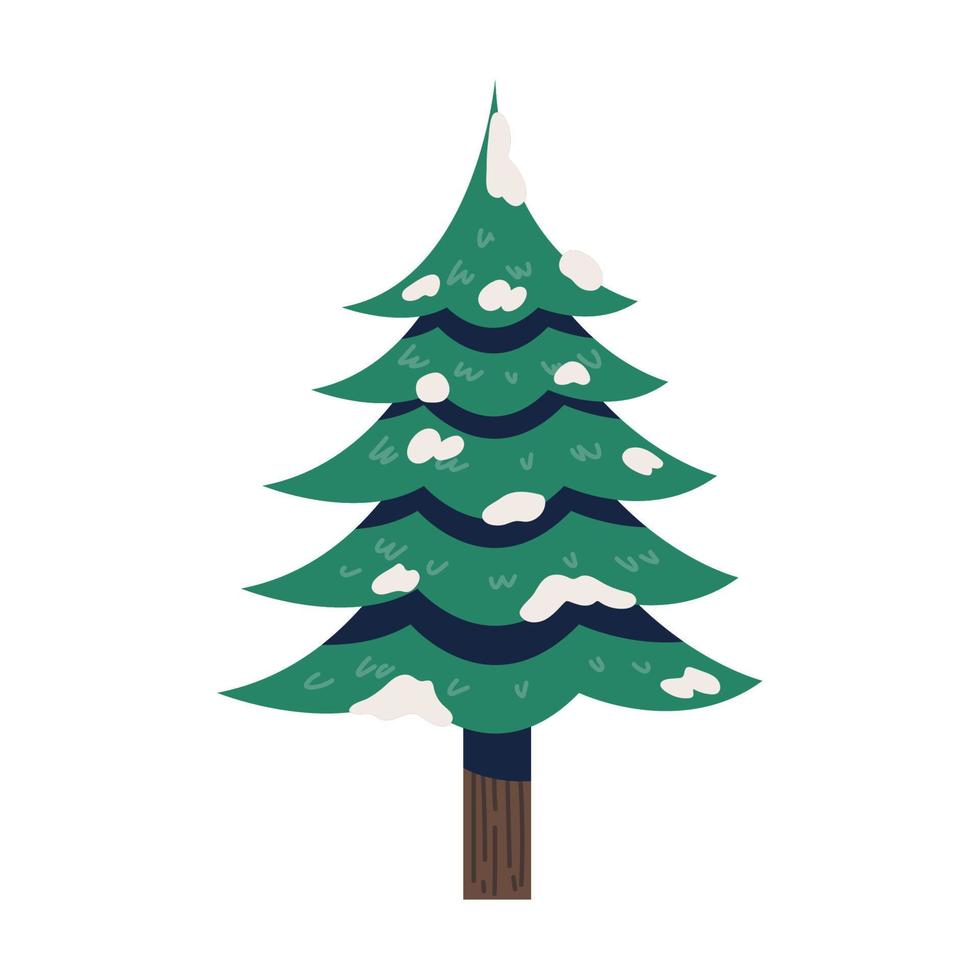 christmas tree and snow vector