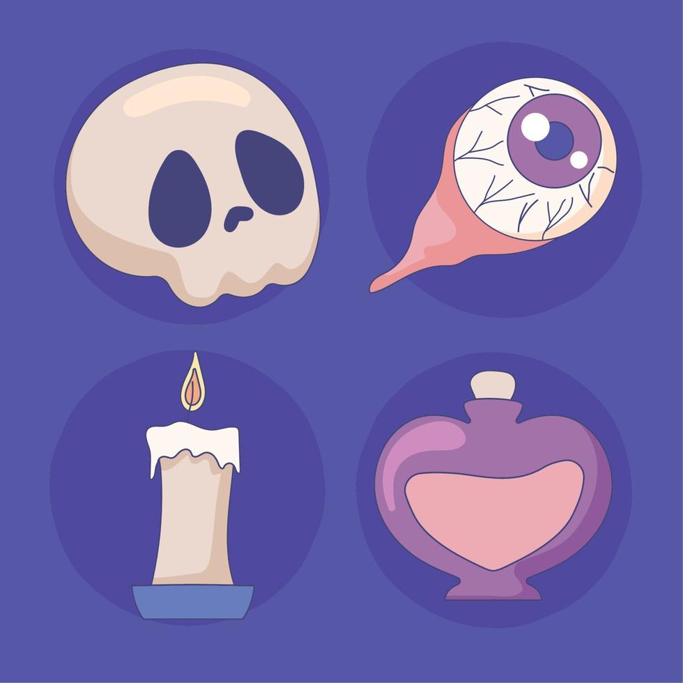 set of halloween vector