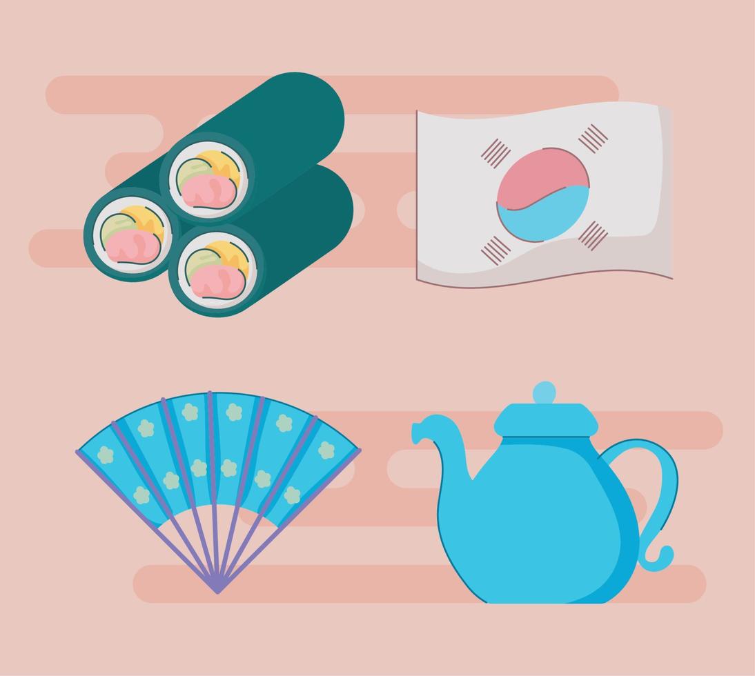 icons, korea culture vector