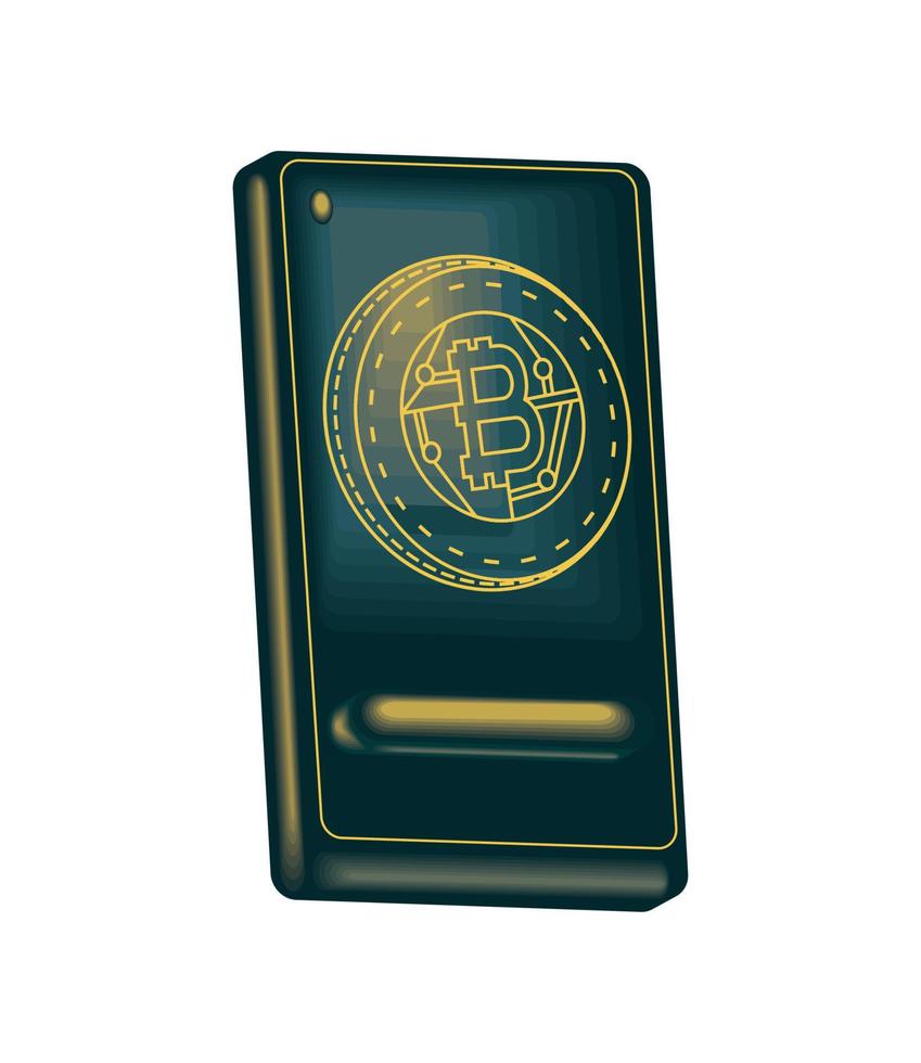 cryptocurrency bitcoin by phone vector