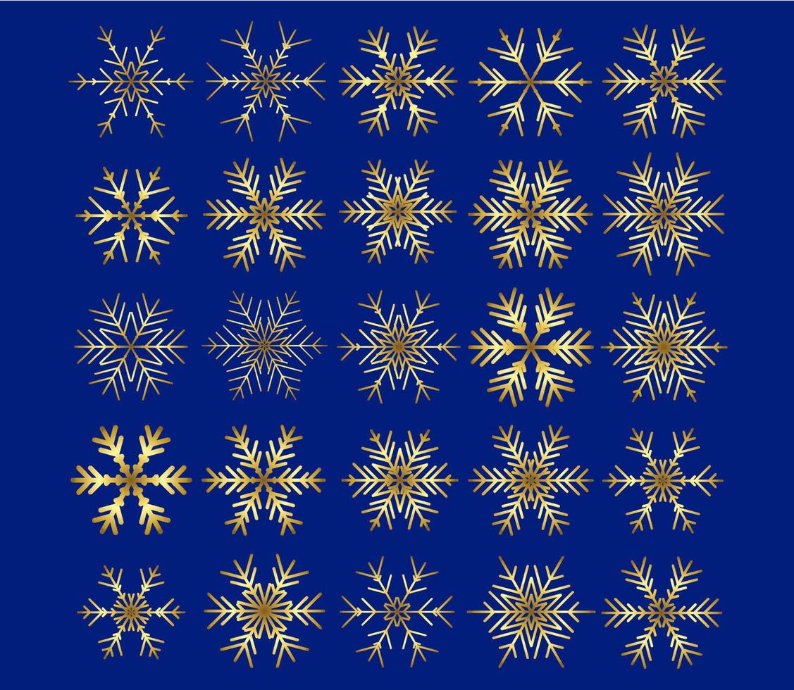 Snowflake vector icon background set