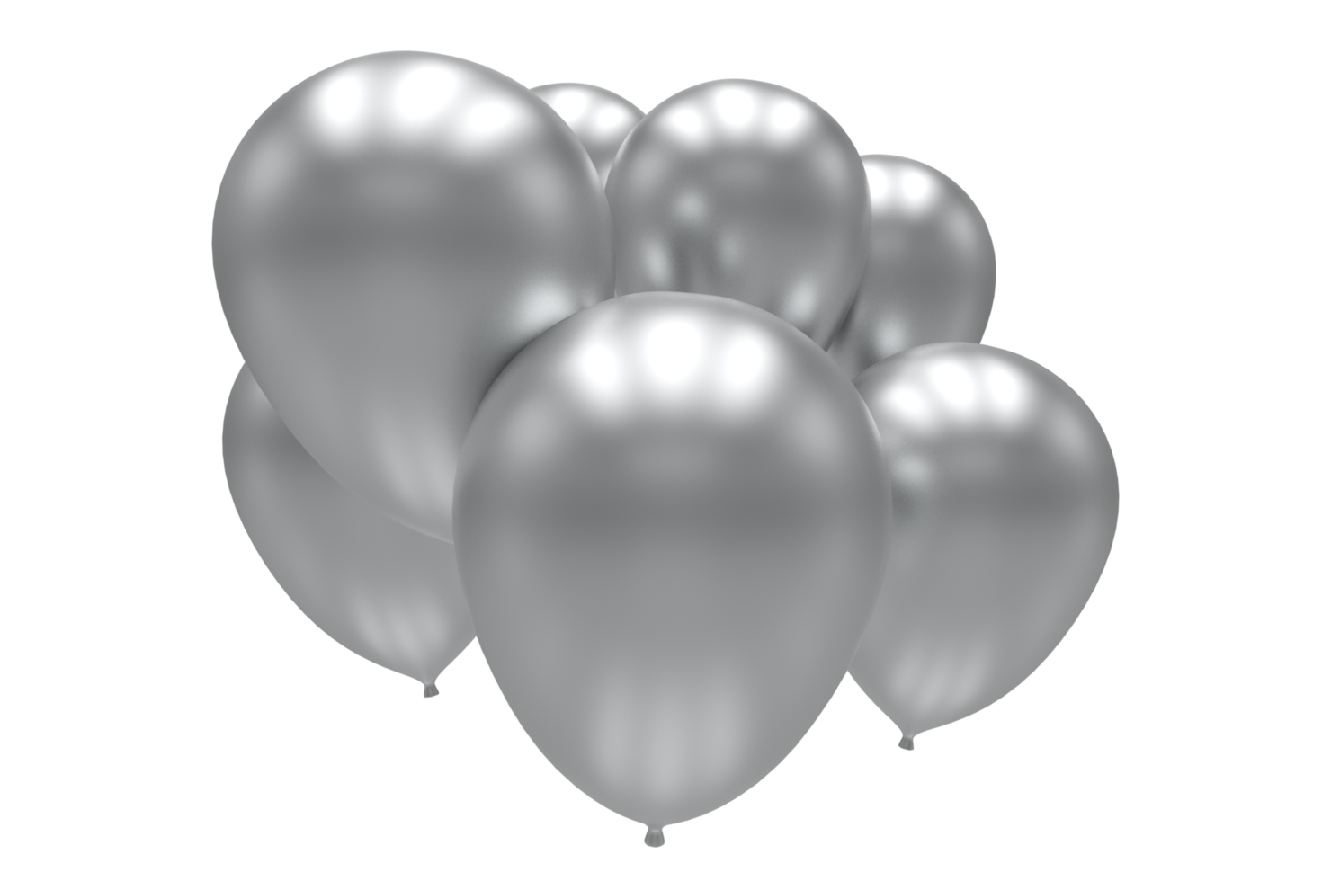 Balloons 3d render illustration for celebration or birthday party png