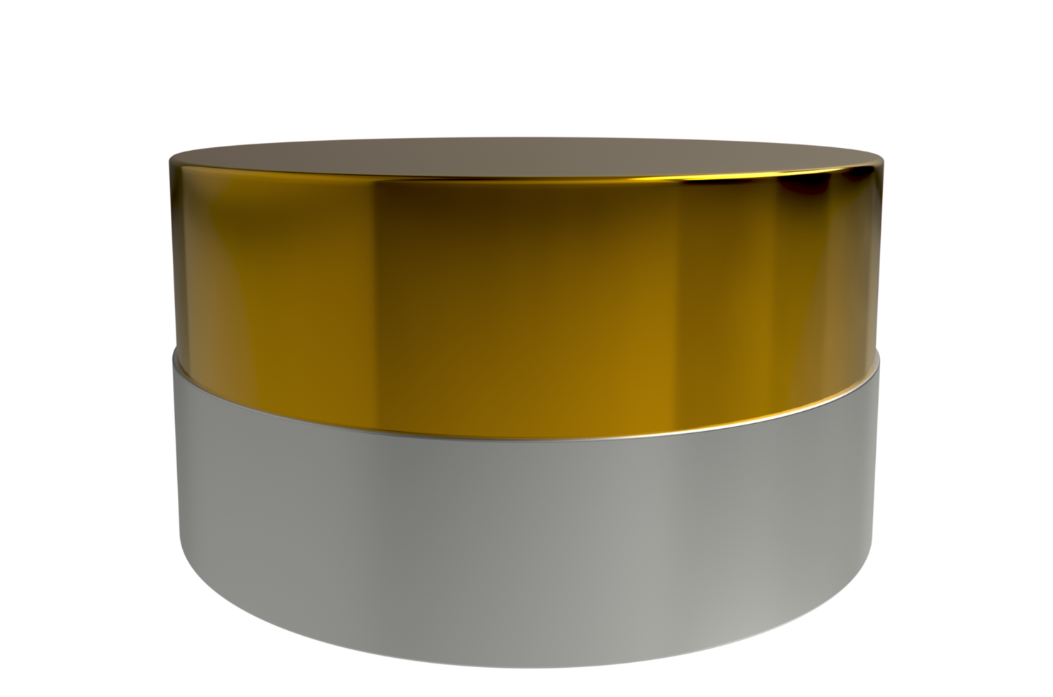 Empty podium or pedestal display on PNG Transparent background with cylinder stand concept. Blank product shelf. 3D rendering