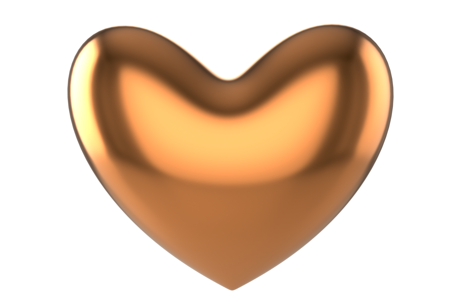 Realistic Golden heart. Isolated Transparent PNG. Valentines day greeting card background. 3D icon. Romantic 3d illustration png