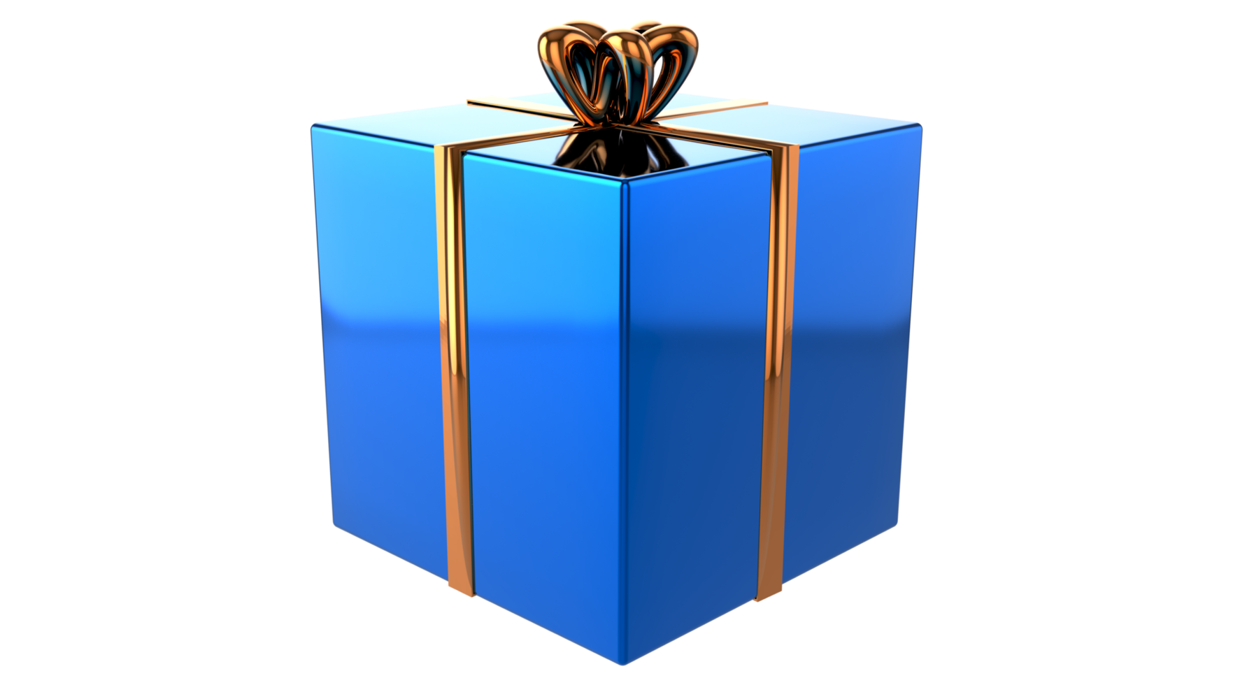 3d Realistic Gift Box with Gold Ribbon Gift Bow Transparent PNG. Decoration 3D illustration png