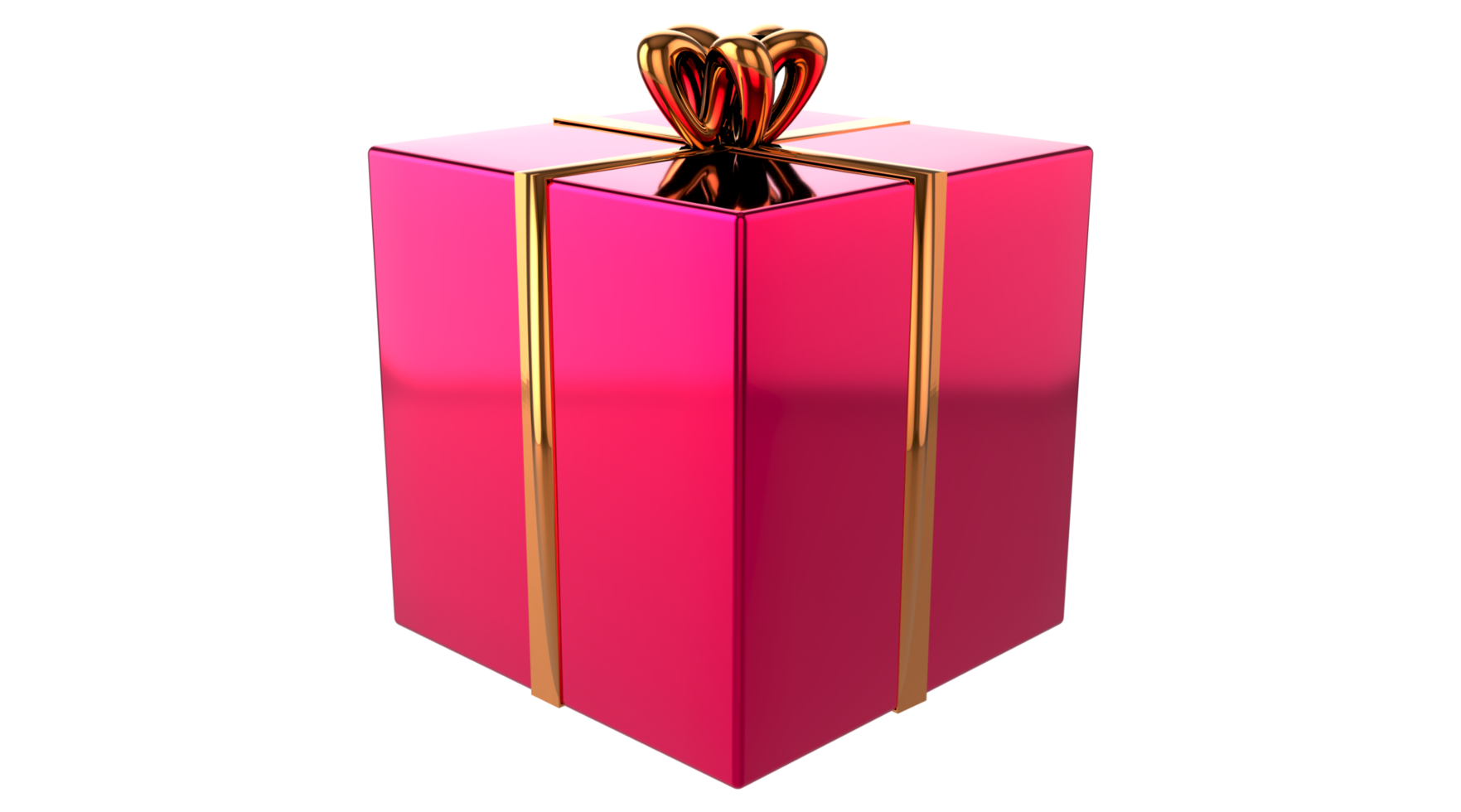 3d Realistic Gift Box with Gold Ribbon Gift Bow Transparent PNG. Decoration 3D illustration png